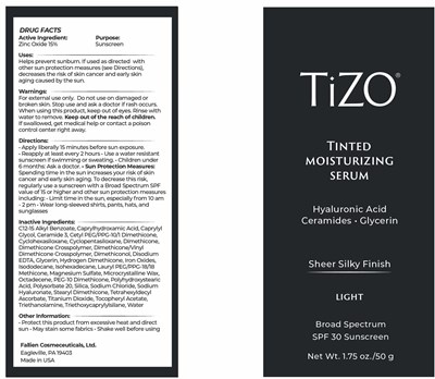 Package Label (Tizo Tinted Moisturizing Serum Light)